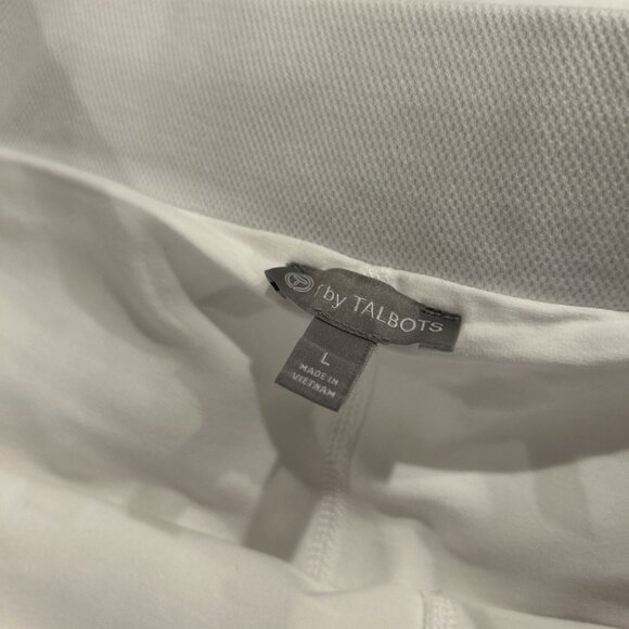 Talbots Womens Skort L Pique Scalloped Edge Preppy White Tennis Golf Pickleball - Picture 6 of 8